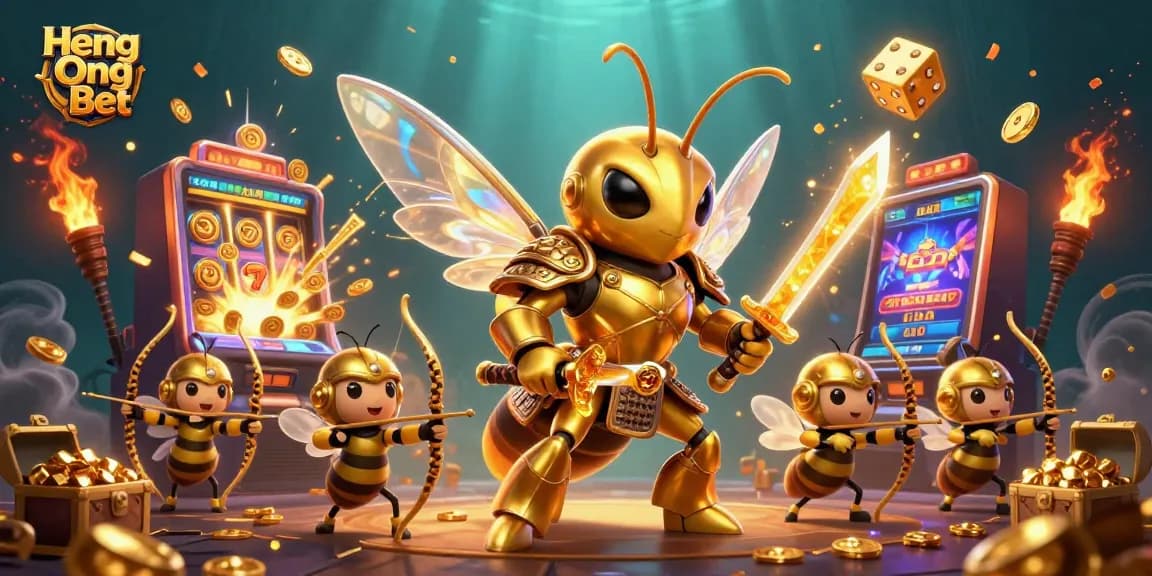 Win big at Heng Ong Bet with stunning 3D golden hornet and dynamic slot scenes!