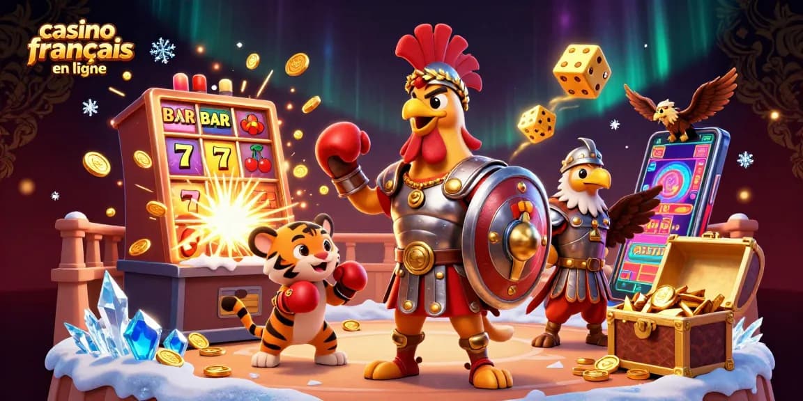 Jouez au casino français en ligne avec des machines à sous et des symboles chanceux éclatants.