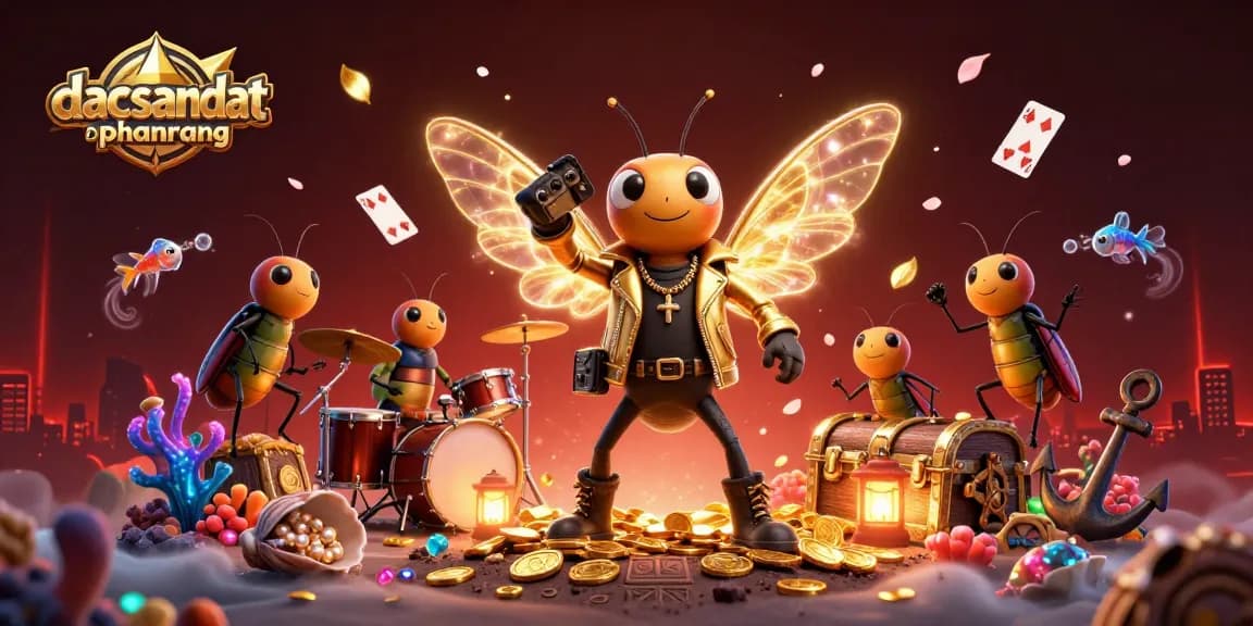 dacsandatphanrang showcases an engaging scene of rock star gambling with vibrant casino elements erupting in a rich 3D environment.