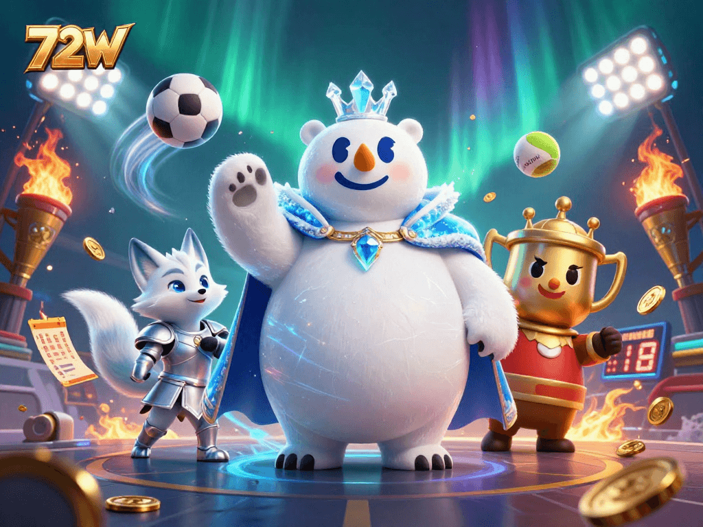 Aposte com 72W enquanto o urso polar e a raposa planam em meio a prêmios e energia de vitória.