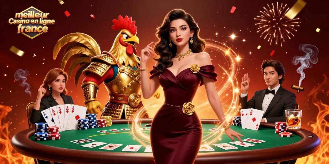 Vivez le frisson au meilleur casino en ligne France avec des personnages glamour et des éléments de casino vibrants.