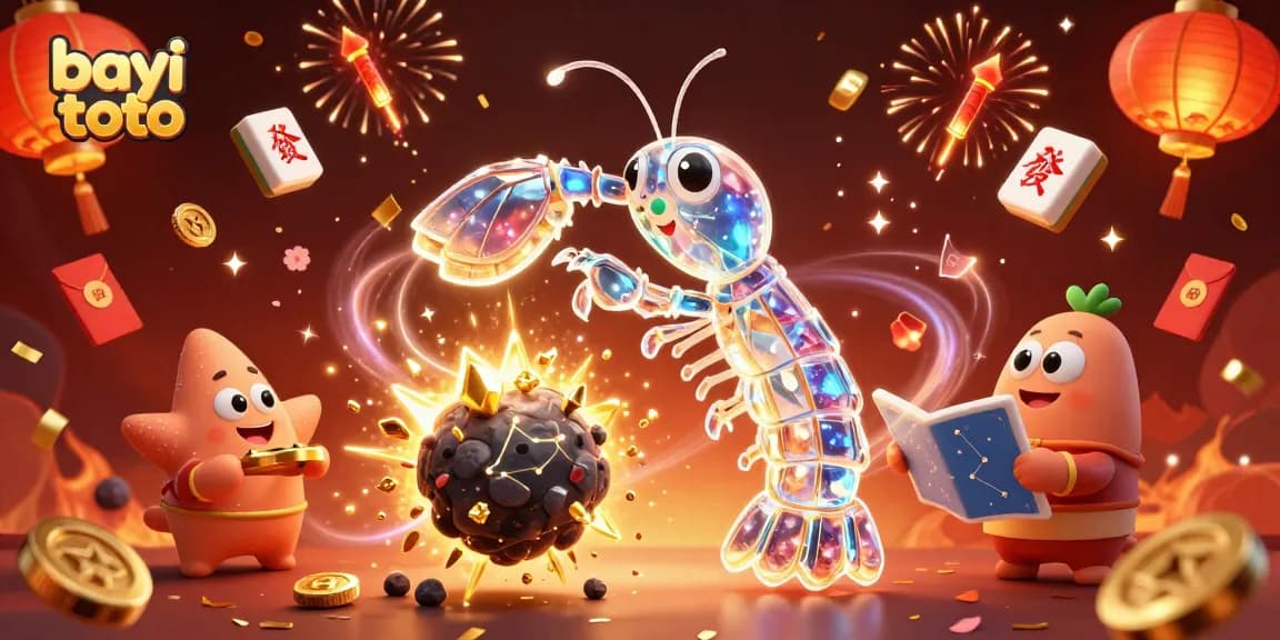 Engage in exciting gaming moments at bayi toto with dynamic 3D action illustrating a galactic samurai and treasures.