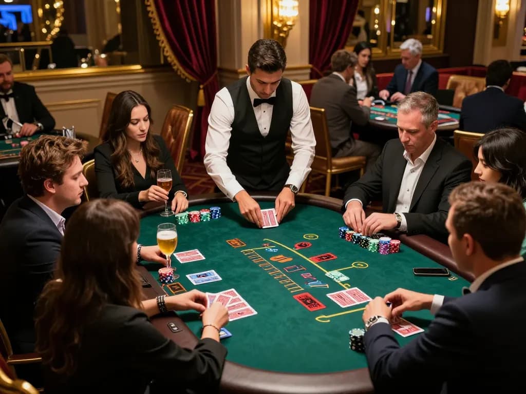 Experience strategic gameplay at bet789 during an exciting live blackjack match with dealer and players.