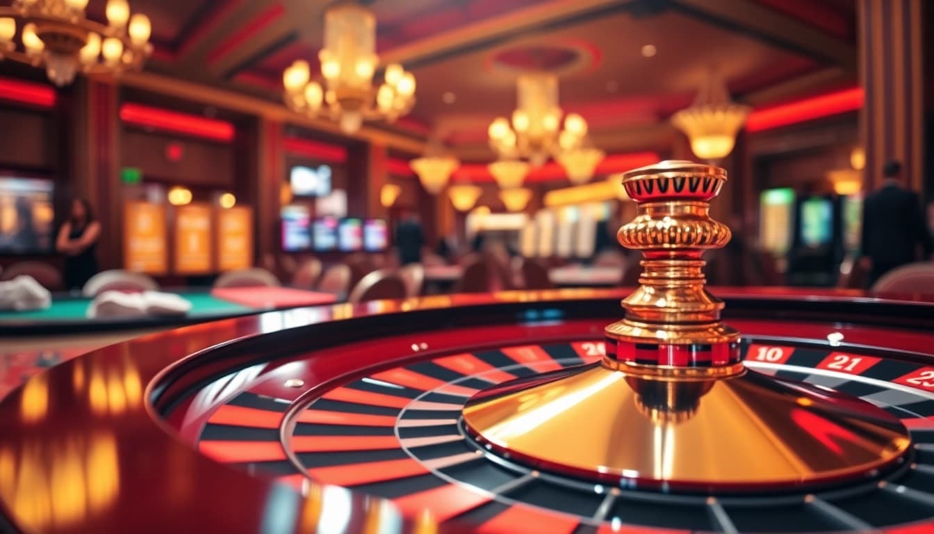 Menangkan Akun Depo 5k di meja roulette kasino dengan suasana yang bersemangat.