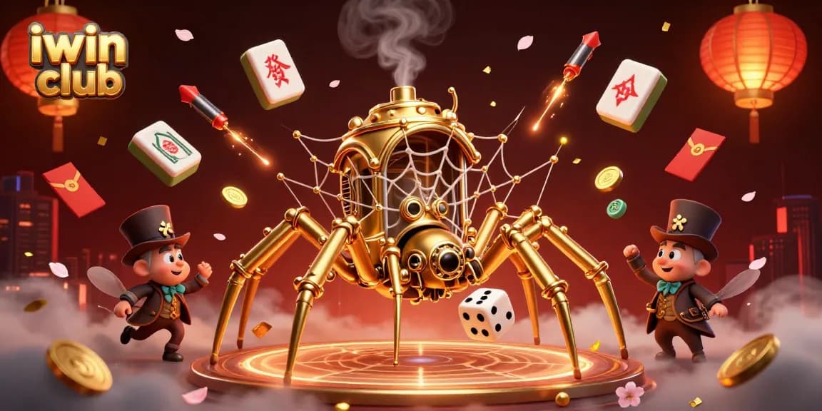 Experience thrilling gaming with the lively iwin club, featuring a dynamic 3D steampunk scene.