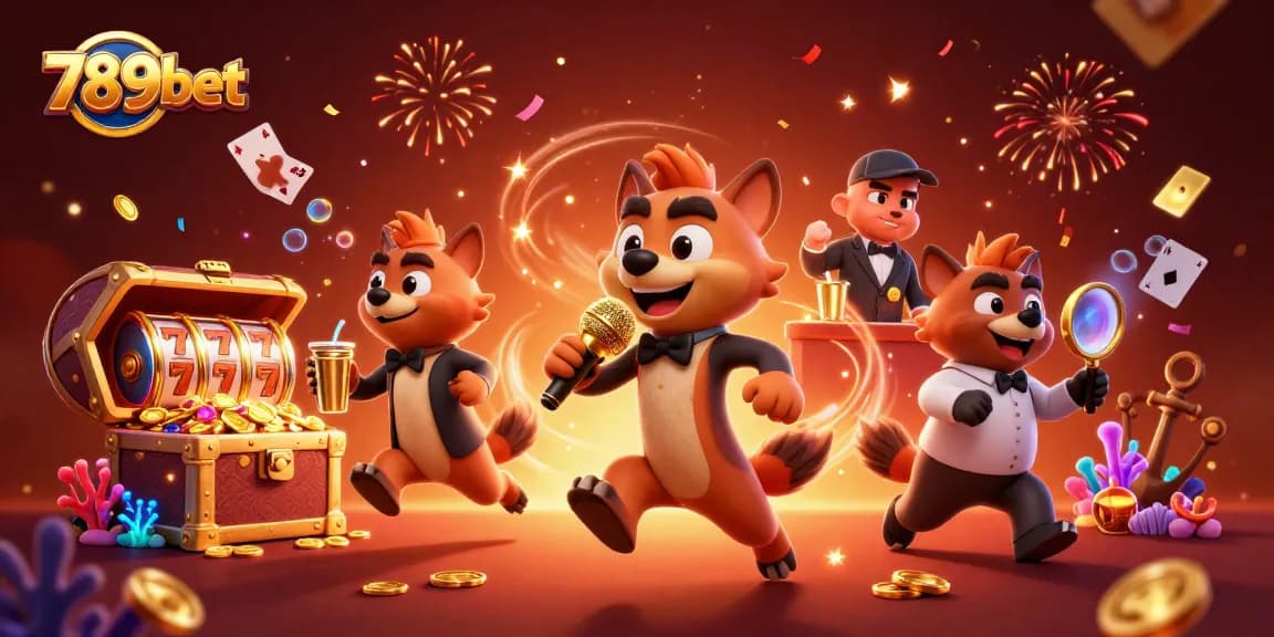 Experience the vibrant comedy casino scene of 789bet with lively hyenas and engaging elements.
