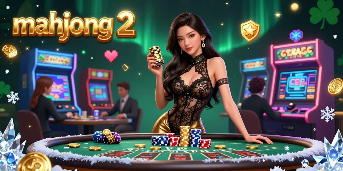 Play mahjong 2 among glamorous players at a VIP baccarat table in a vibrant casino atmosphere.