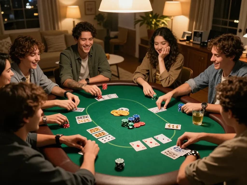 Engaging poker night with friends showcasing hidden wiki themes and strategic gameplay