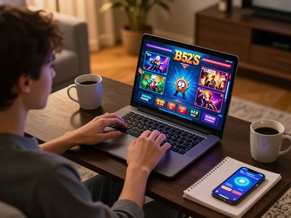 B52 online gaming experience showcasing strategic gameplay in a cozy home environment.