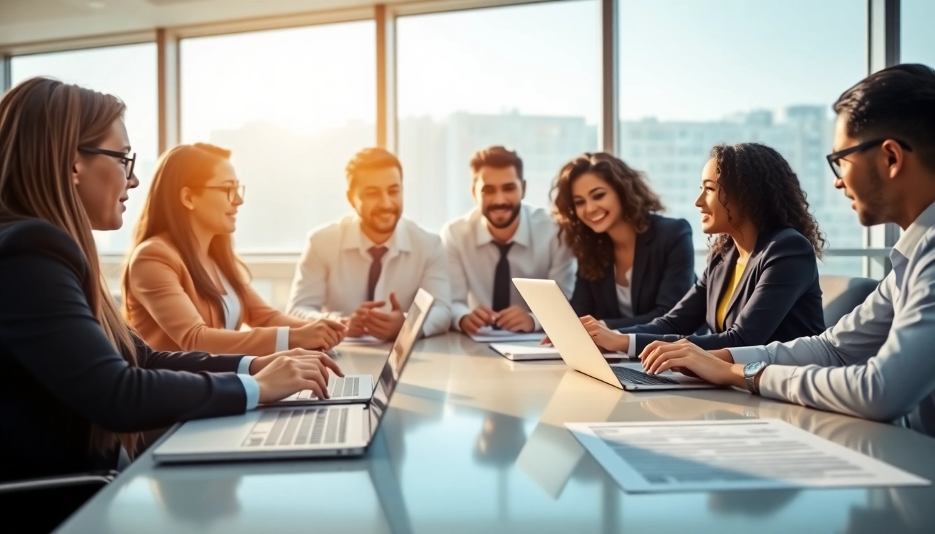 Discussing Contract Management in a vibrant meeting room with engaged professionals.