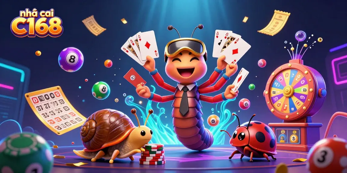 Experience the vibrant world of nhà cái C168 with exciting lottery elements and dynamic characters.