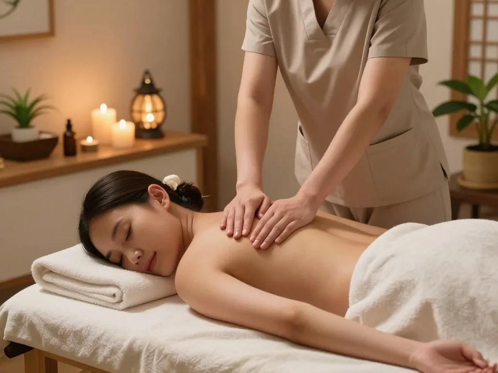 Massage therapy session focused on relaxation in a tranquil spa.