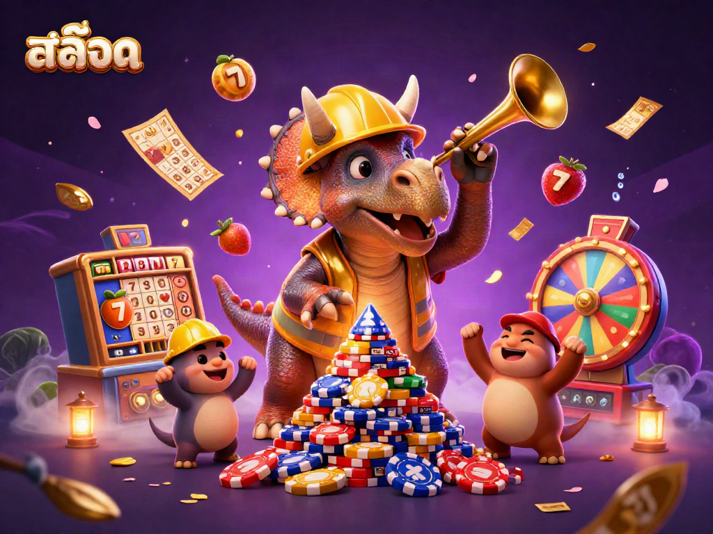 Engage withสล็อต in a vibrant celebration of casino excitement with lively characters and colorful game elements.