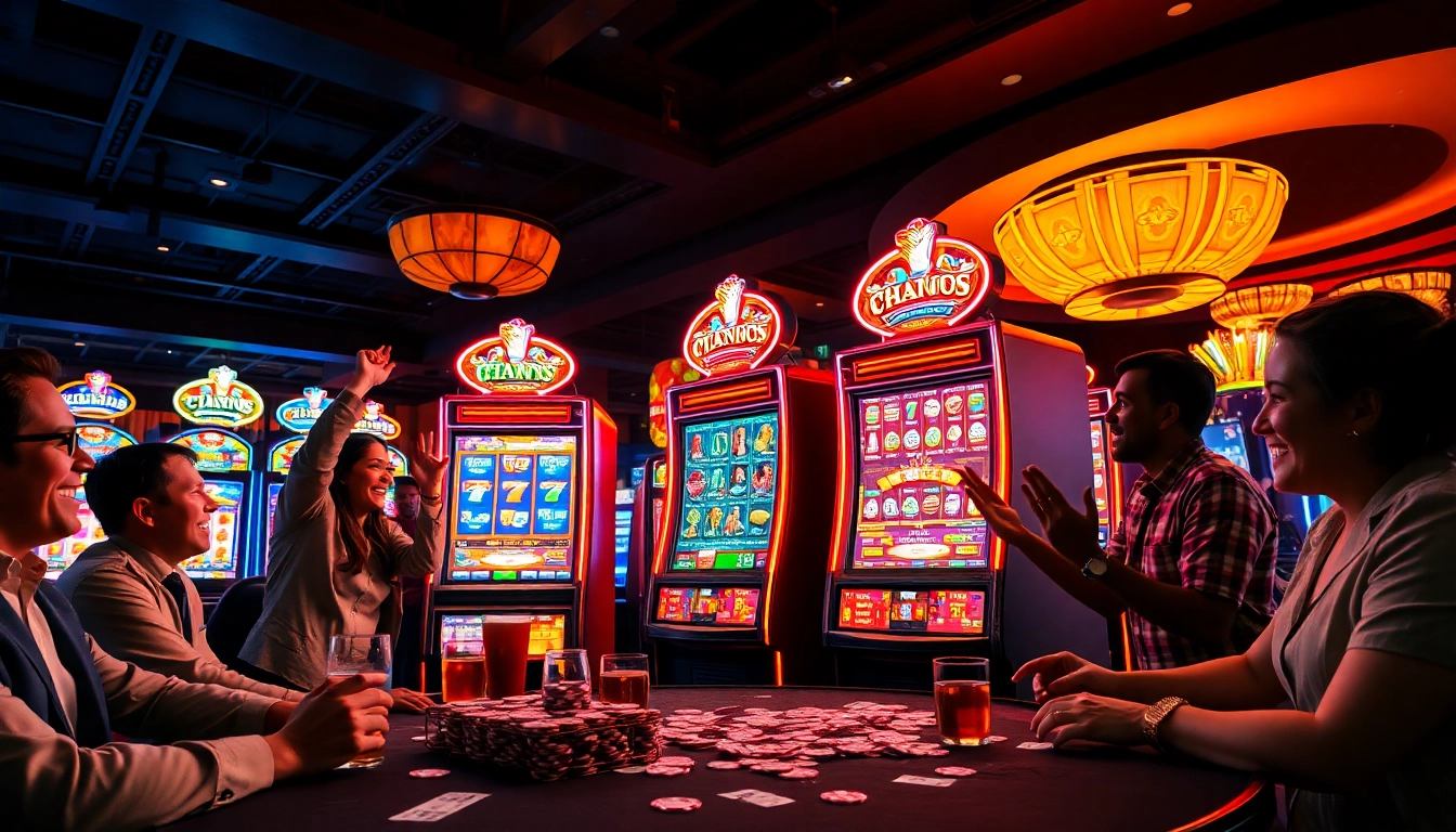 Erleben Sie den casino bonus ohne einzahlung neu in einem aufregenden Setting mit Spielern und Slotmaschinen.