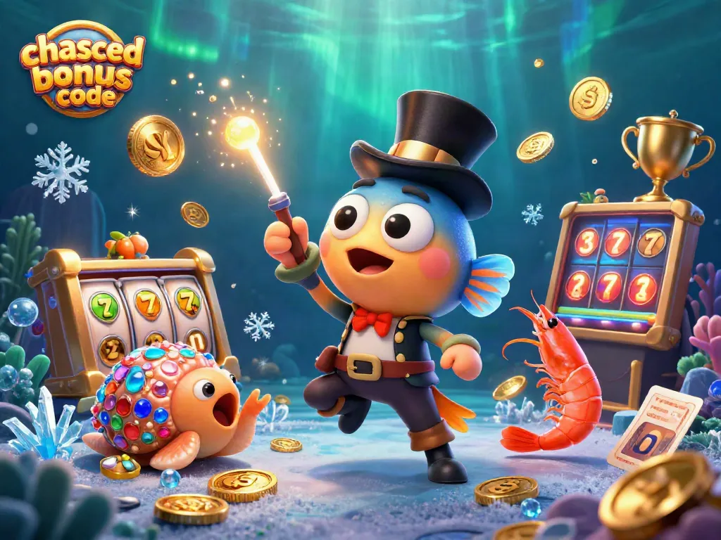Engage with Chanced Casino bonus code, featuring vibrant characters and dynamic casino elements.