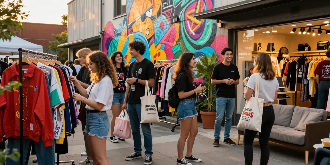 Group enjoying fashion shopping experience at shs-dome5.com's trendy outdoor market