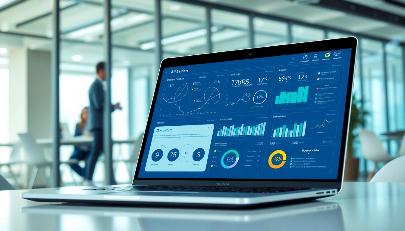 Engaging interface of an enterprise assistant saas in a modern office environment.