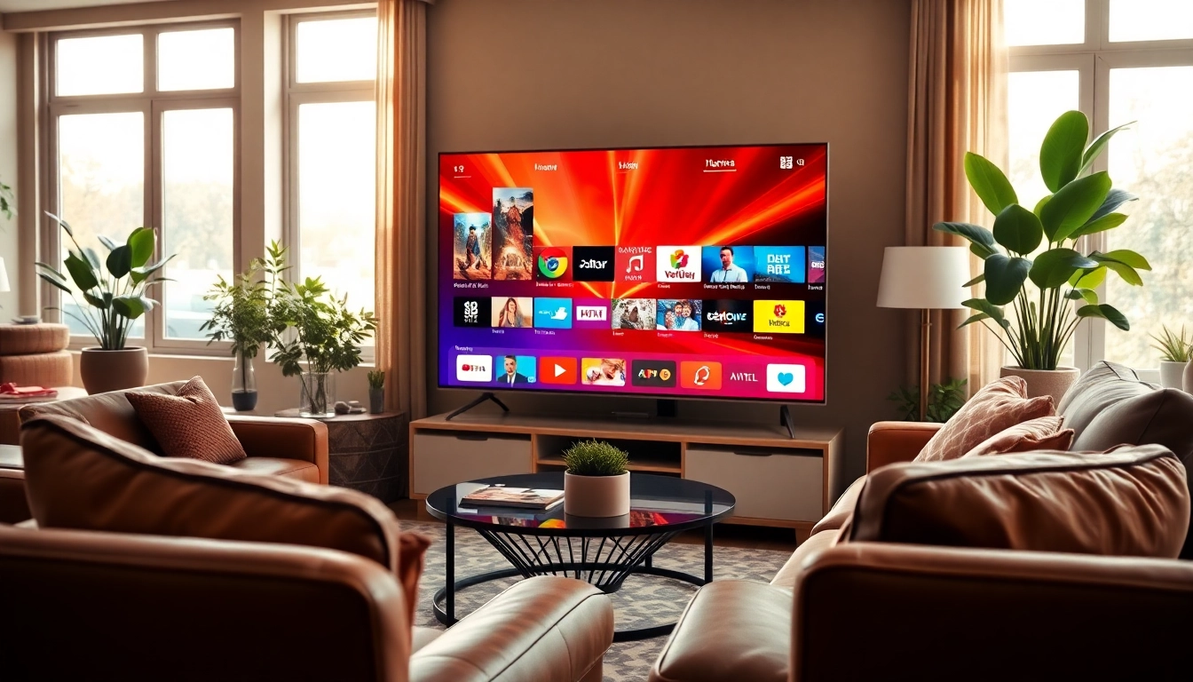 Watch vibrant and engaging content with iron iptv on a sleek smart TV setup.