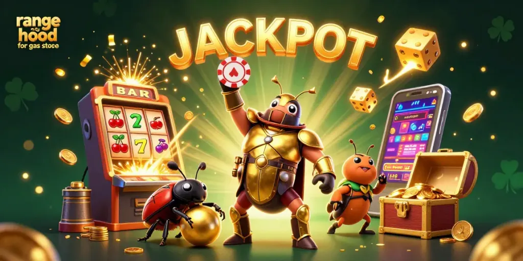 Engage with the ultimate range hood for gas stove casino scene featuring vibrant characters and lively elements.