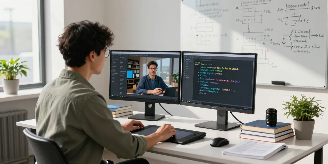 Generating accurate AI prompt images in a modern workspace with dual monitors and innovative tech.