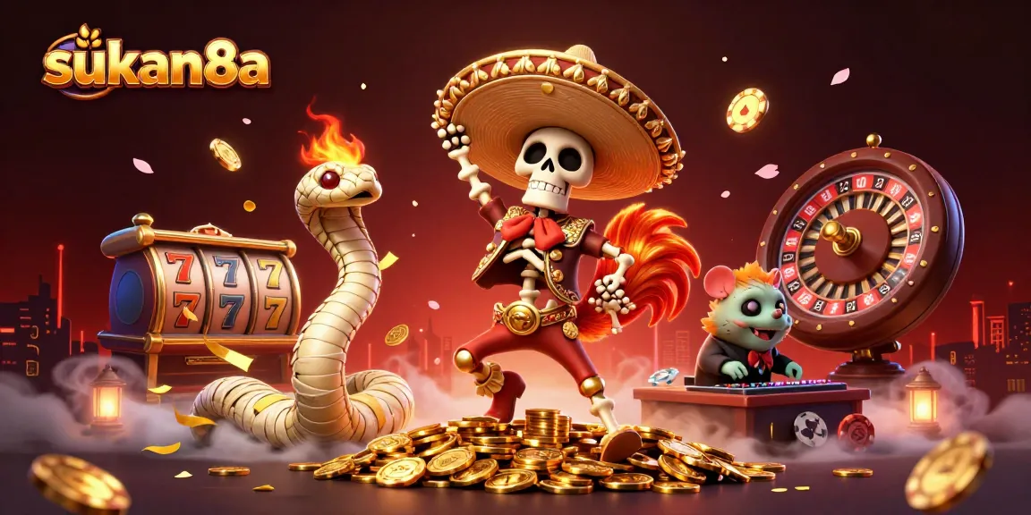 Sukan8a brings vibrant casino vibes to life with a skeleton mariachi and exciting games.