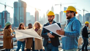 Manhattan Construction Manager supervising a busy construction site, reflecting strong leadership skills.