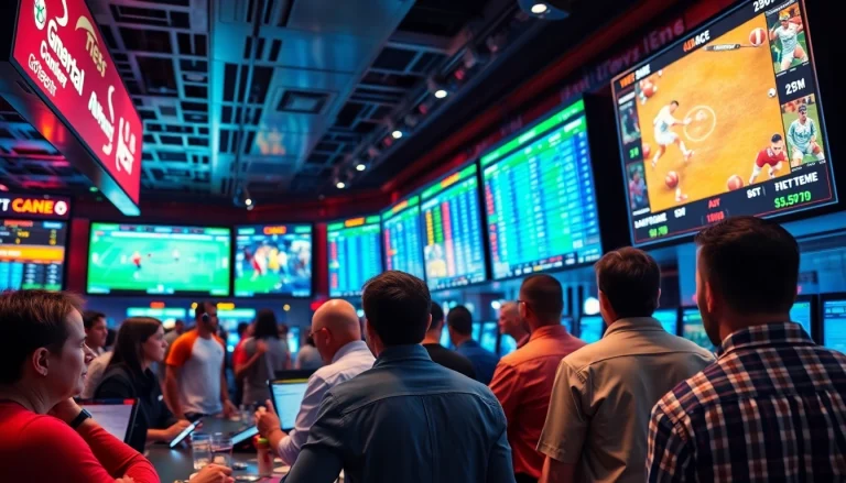 Engage with the best sportsbooks Brazil in a lively sports betting lounge filled with diverse bettors.