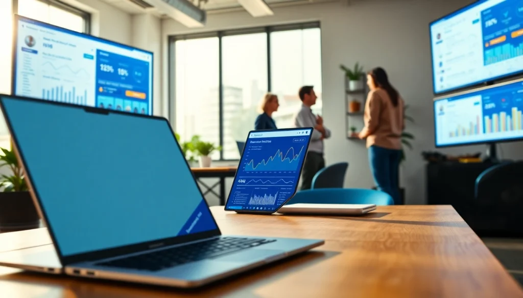Engaging professional scene of a facebook smm panel interface in a modern digital marketing workspace.