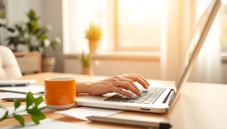 Create engaging and effective seo content writing services with a professional writer at work.