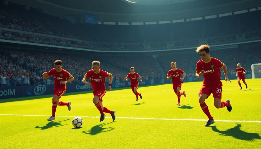 축구중계 실시간 진행 중인 경기의 생동감 있는 장면을 포착한 사진