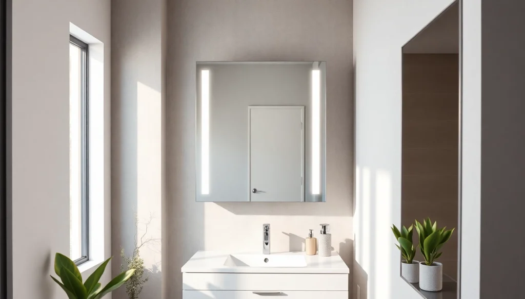 Erwerben Sie einen modernen spiegelschrank led mit elegantem Design und integrierter Beleuchtung.