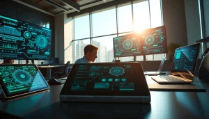 Gemini 3 Pro AI model showcased in a modern technology workspace with advanced devices.