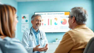 Learn about visceral fat's impact on health with a healthcare provider in a modern clinic.