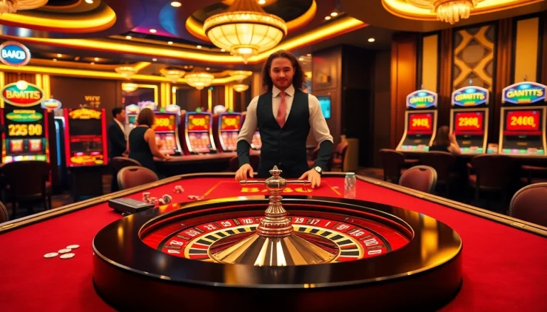 Players engaging at a TA 88 casino table with vibrant roulette wheels and poker chips.