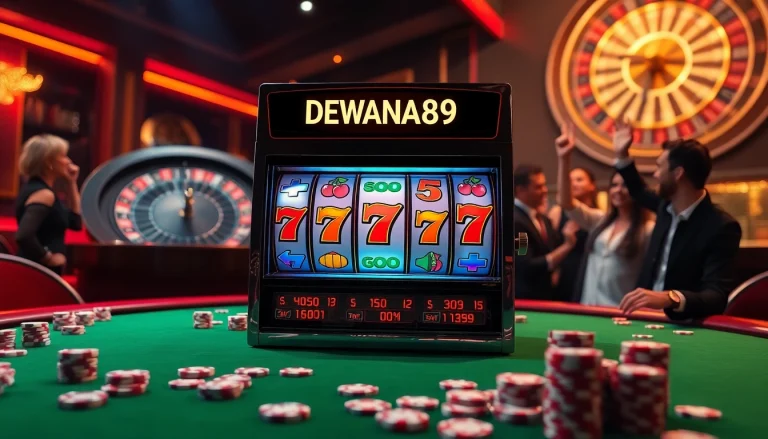 Rasakan kegembiraan menang di DEWANAGA89 slot yang dikelilingi elemen kasino yang berwarna-warni.
