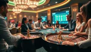 Engage in thrilling gambling experiences at https://88clb.courses/ with vibrant casino visuals highlighting poker tables and roulette wheels.