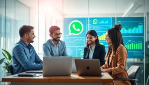 Enhancing customer engagement with WhatsApp Business CRM integration in a modern workspace.