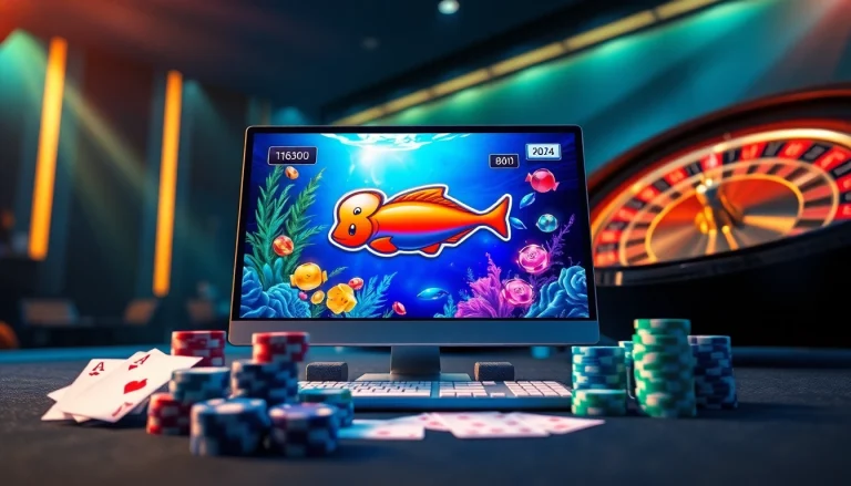 Bắn cá 8kbet game interface showcasing exciting fish shooting action with vibrant casino elements.