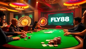 Experience the thrill of FLY88 with vibrant casino games and poker action.
