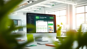 Enhance customer relations with WhatsApp Business CRM in a dynamic office setting.