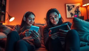 Engaging in ai sexting in a cozy, modern setting with warm tones.