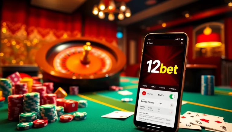 Engage with exciting gaming at ink vao 12bet on a vibrant casino table filled with chips and cards.