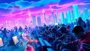 Exciting depiction of the best upcoming games 2026 with dynamic characters and neon cityscape.
