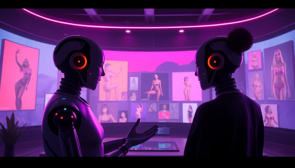 Engaging scene of an AI character interacting in an NSFW context, highlighting innovative design and technology trends.