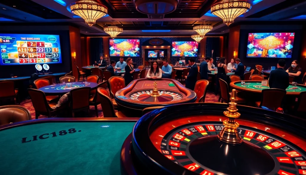 Engage in dynamic gameplay at Lc88.media with thrilling casino tables and poker chips.