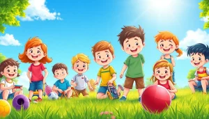 Children enjoying various activities at holiday camps in a bright summer setting.