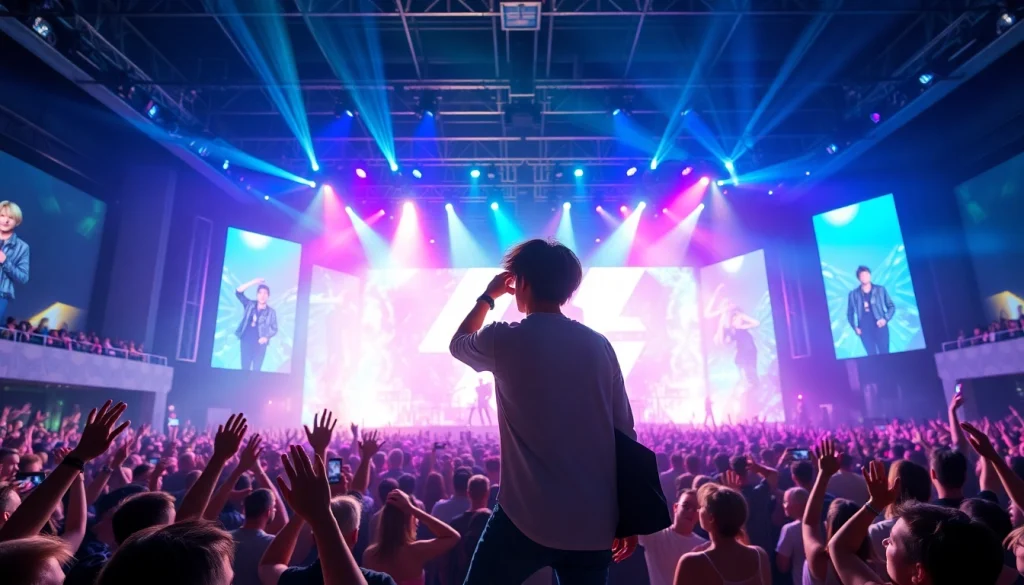 BTS news highlights a member captivating the audience at a dynamic live concert.