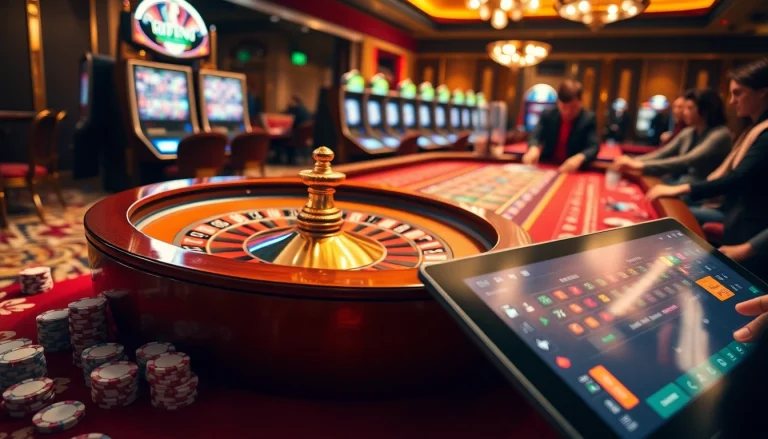 Players engaging at the rr88 casino roulette table, showcasing excitement and glamour.