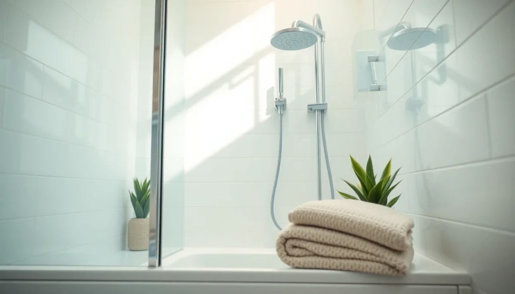Experience sleek design with sunny shower USA in a modern bathroom setting featuring stylish fixtures.