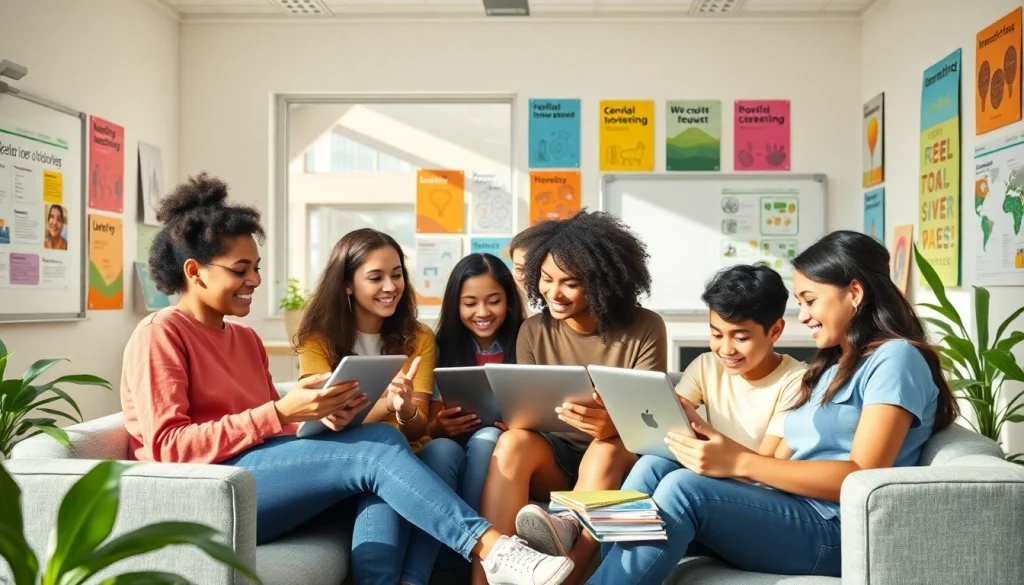 Engaged students collaborating in a modern classroom focused on education equity and innovation.